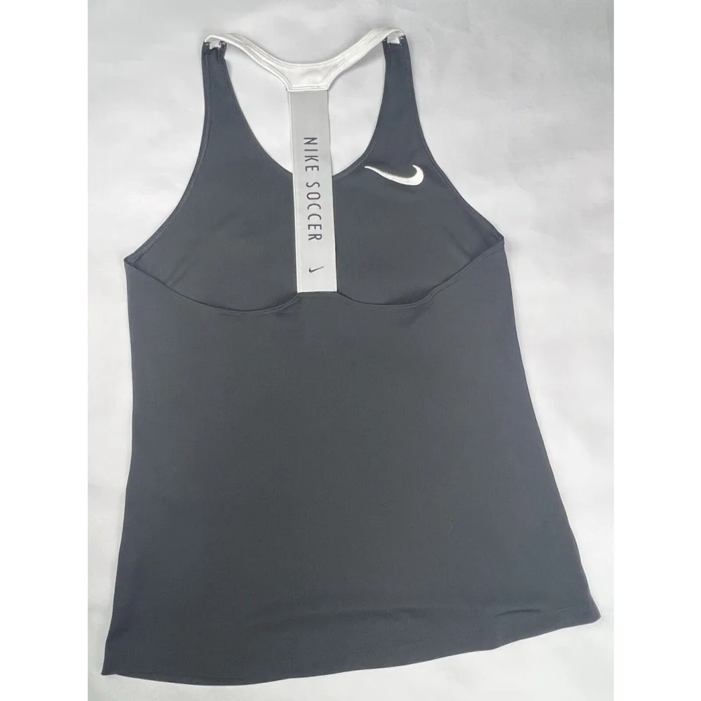 Nike Soccer Tank Top Womens Small Black Racerback Shape Sport EUC